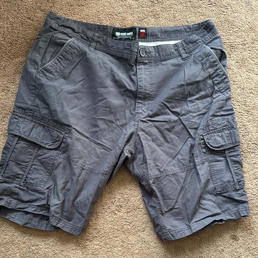 Ecko Unlimited Dark Gray Cargo Shorts y2k